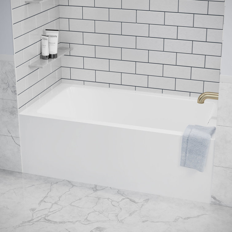 Wyndham Collection Grayley 60" x 30" Alcove Soaking Acrylic Bathtub